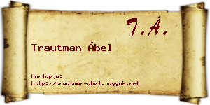Trautman Ábel névjegykártya
